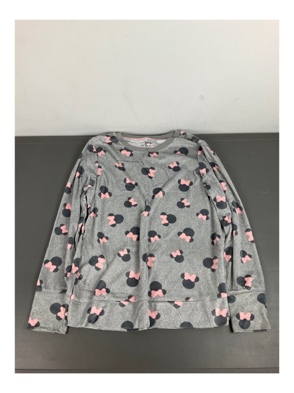 Disney Minnie Mouse Long-Sleeve Pajama Set for Women - Gray with Pink Bows, Smal - Picture 2 of 9